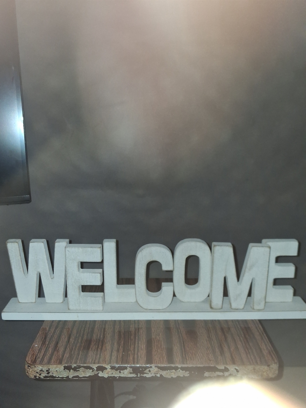 White 'WELCOME' Wooden Block Sign - Home Accent